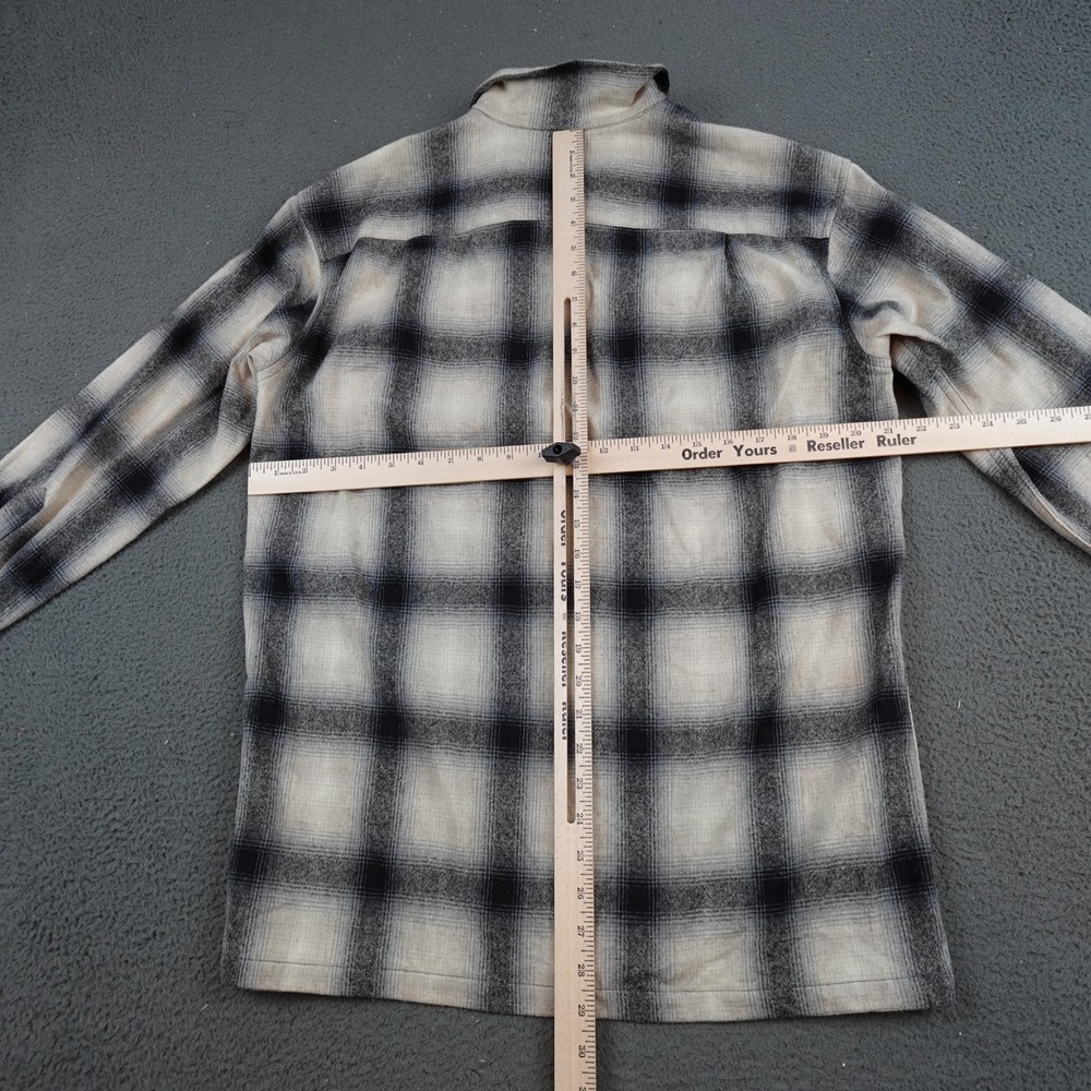 Pendleton Loop Collar Shirt Mens Medium Gray Plai… - image 9